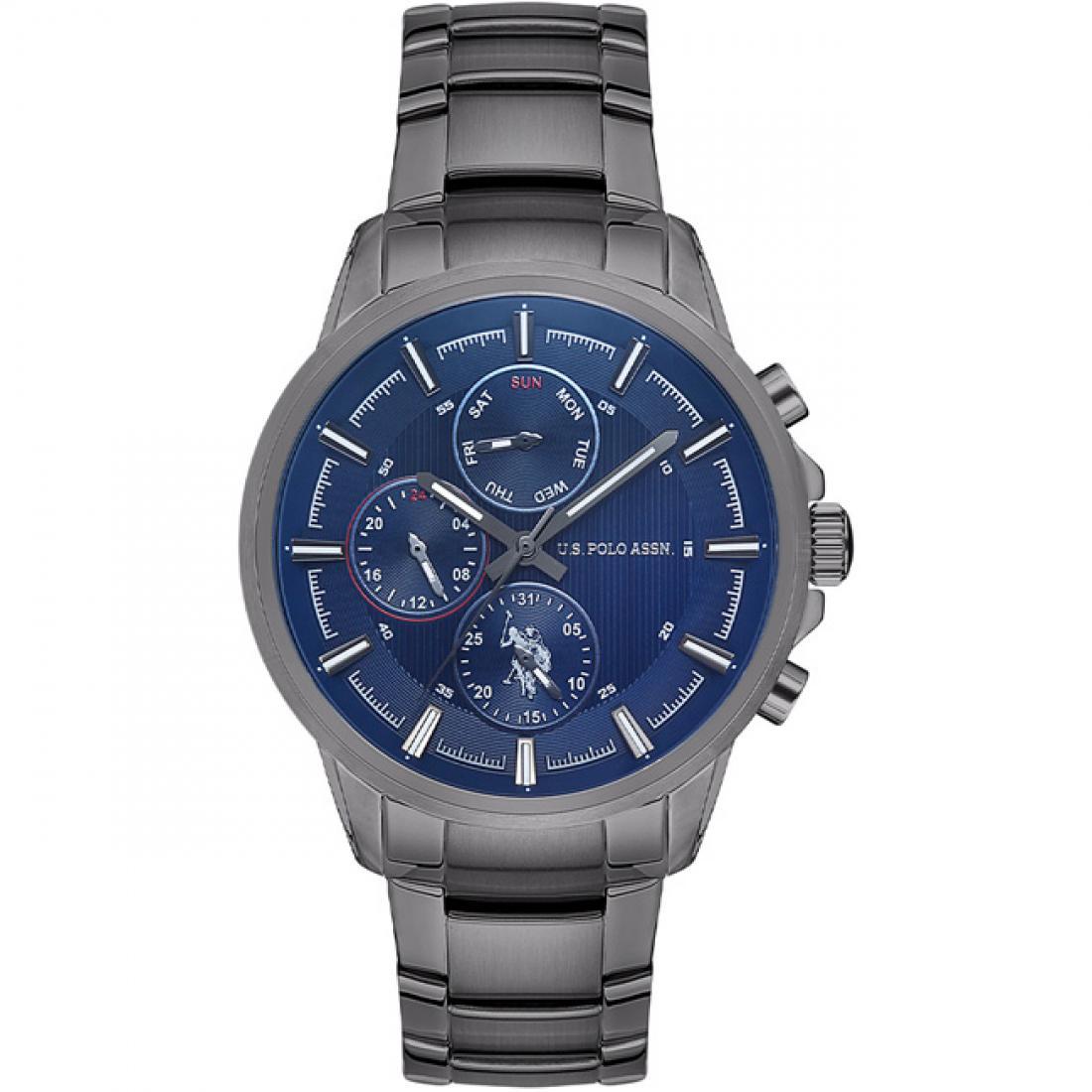 U.S. POLO ASSN. Muški ručni sat USPA1016-07, Kvarcni mehanizam, Teget kućište, Sivi