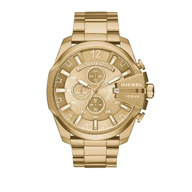 DIESEL Muški ručni sat DZ 4360, Kvarcni mehanizam, Zlatno kućište, Zlatne boje