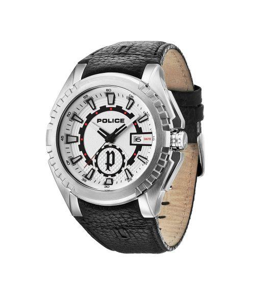 POLICE Muški ručni sat PL.14194JS/04, Kvarcni mehanizam, Bijelo kućište, Crni