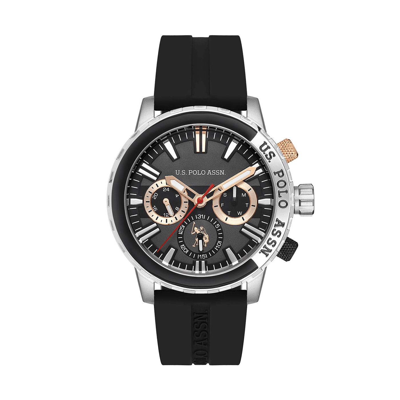U.S. POLO ASSN. Muški ručni sat USPA1026-08, Kvarcni mehanizam, Crno kućište, Crni