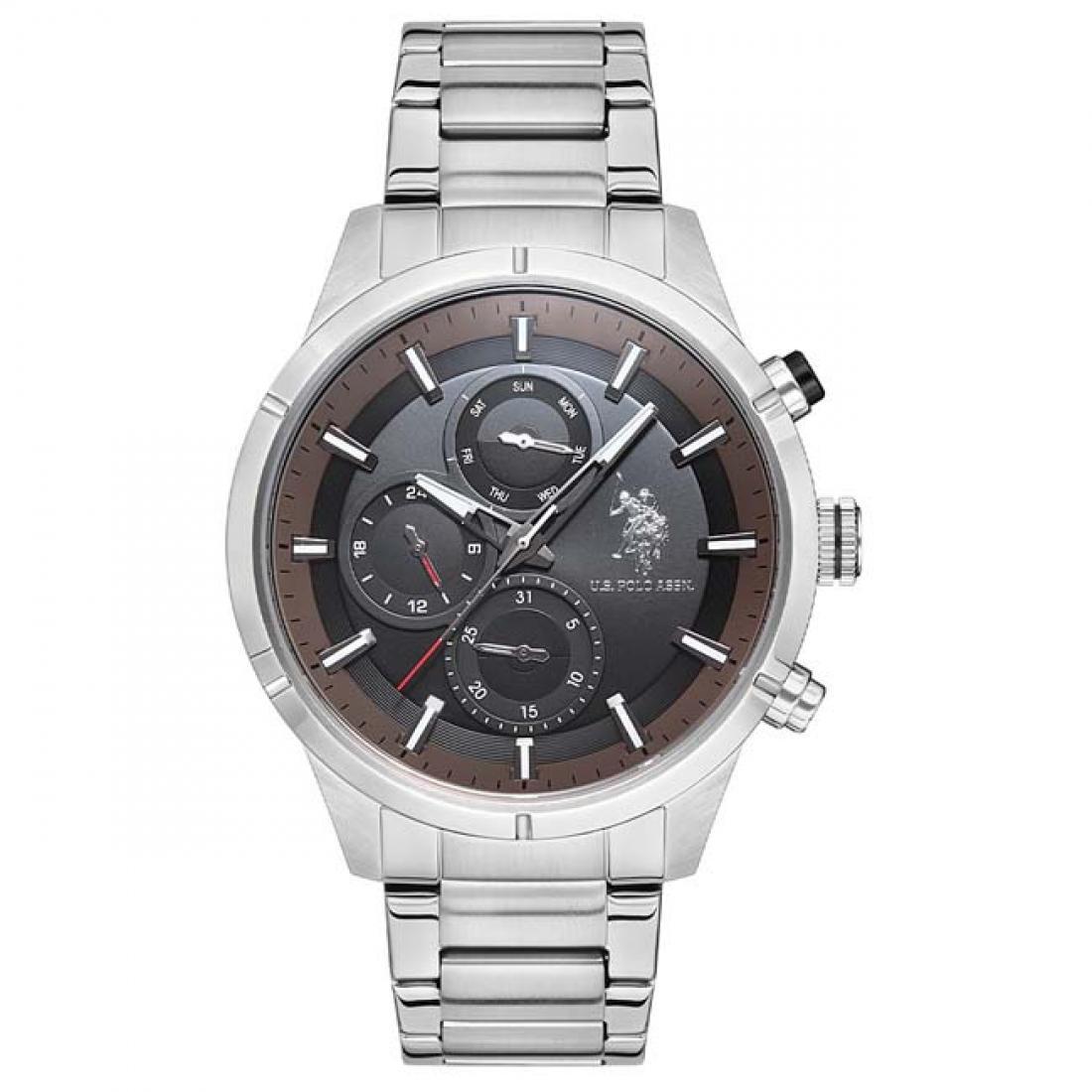 U.S. POLO ASSN. Muški ručni sat USPA1014-02, Kvarcni mehanizam, Smeđe kućište, Srebrne boje
