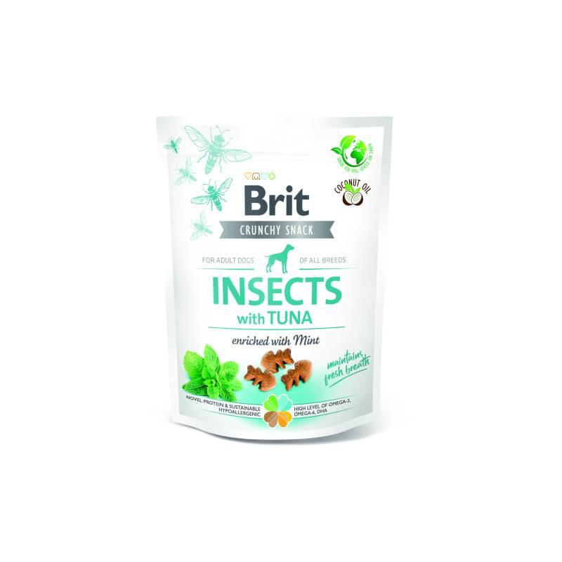 BRIT Hrskavi krekeri za pse s insektima i tunom obogaćeni mentom, 200g