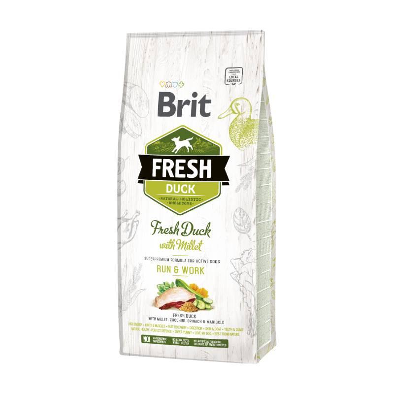 BRIT Suha hrana za pse Run & Work, Patka i proso, 12kg