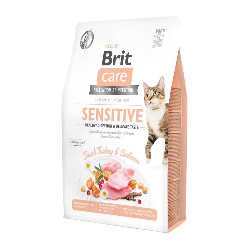 BRIT Suha hrana za mačke, Healthy Digestion & Delicate Taste, Puretina i losos, 2kg