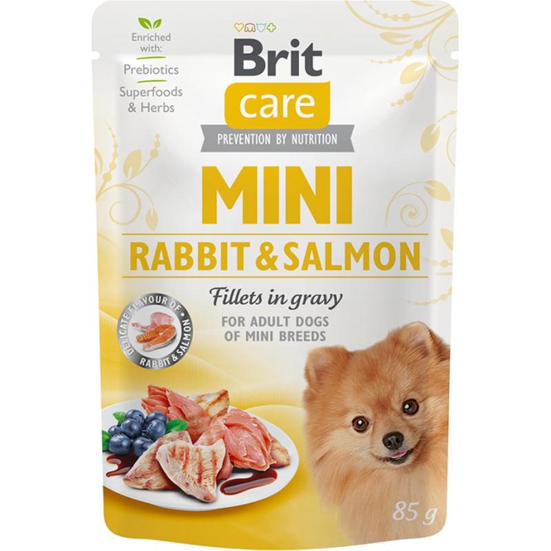 BRIT Vlažna hrana za pse Mini, Zečetina i losos, 85g