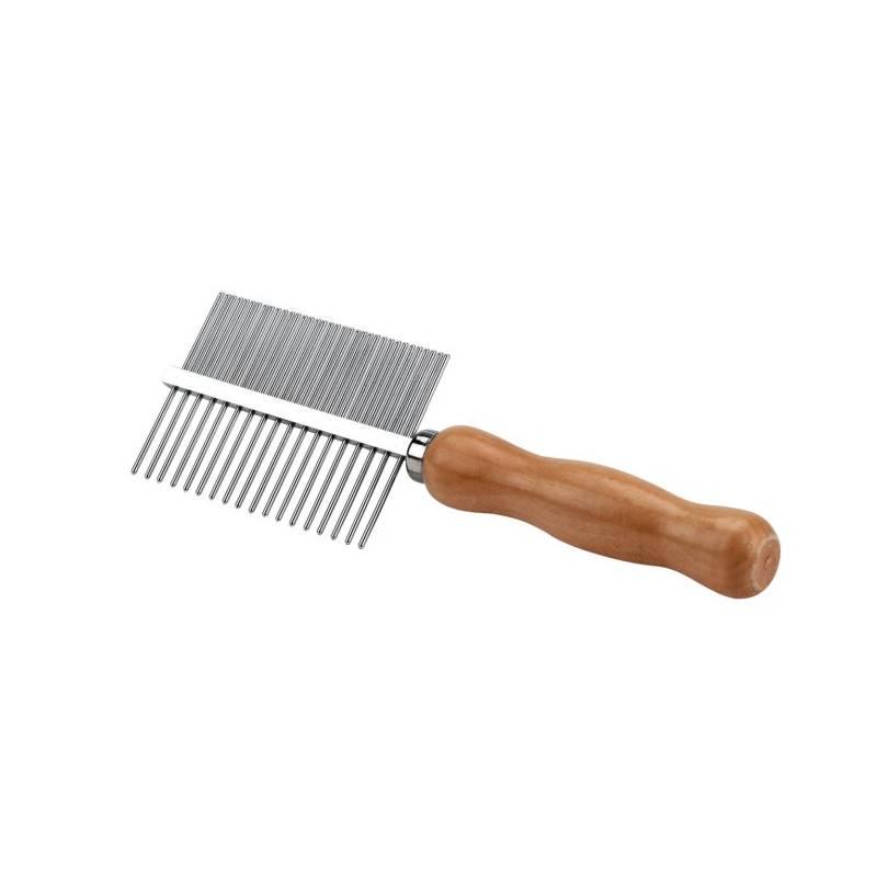 KERBL Češalj za kućne ljubimce, Dvostrani, Srednji i široki zupci, Smeđe boje