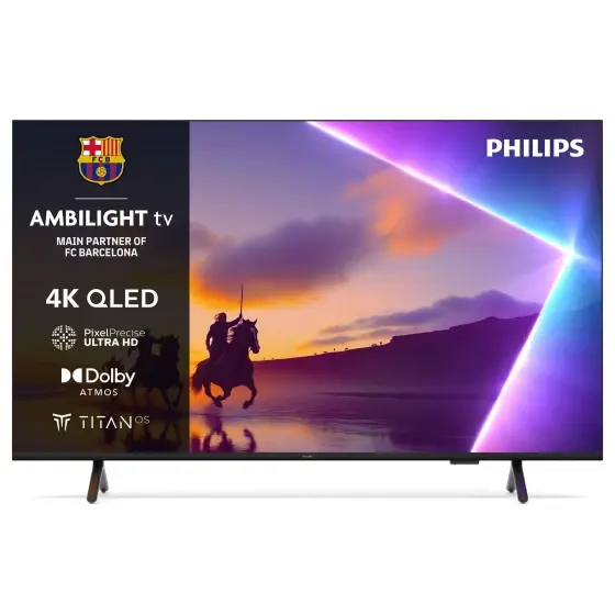 Philips TV 65PUS8510, 65", 4K QLED, Titan OS, Ambilight, Pixel Precise Ultra HD, Dolby Atmos