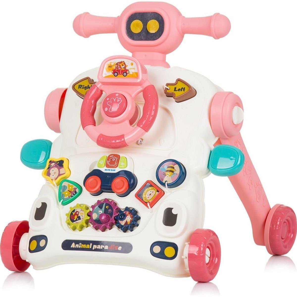 Chipolino Guralica za djevojčice za prohodavanje Car Mikcar0243Pi, Roze-bijela