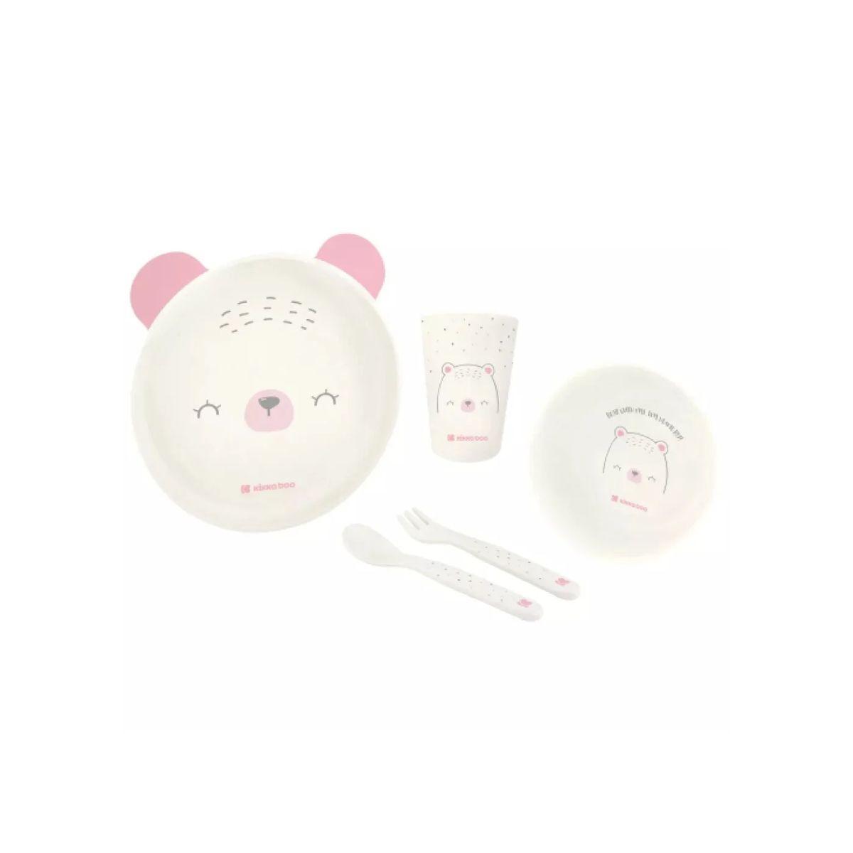 Kikka Boo Set za jelo Bear With Me Pink 31302040134, Bijelo-roze