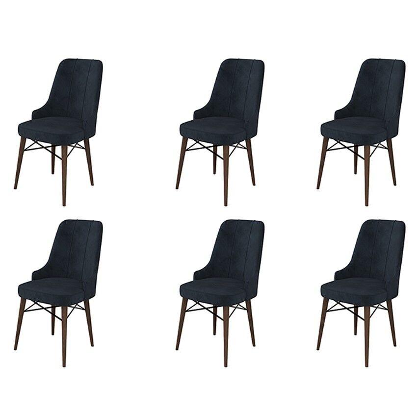 Hanah Home Pare set stolica, 46x94x46 cm, 6 dijelova, antracit-smeđa