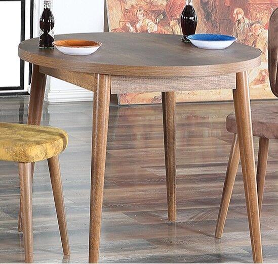 Hanah Home Trpezarijski sto u baroknom stilu, 90 cm, orah
