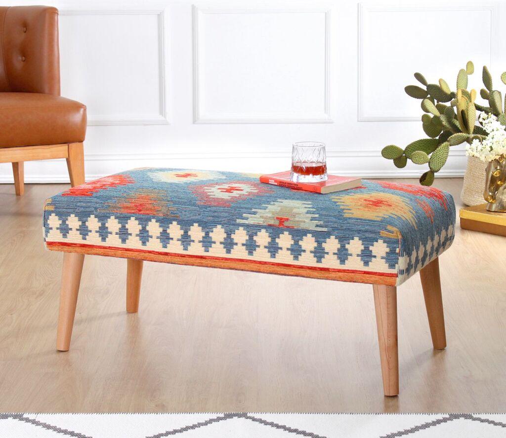 Klupa Atelier del Sofa Beshir, 91x46x42 cm, Plava