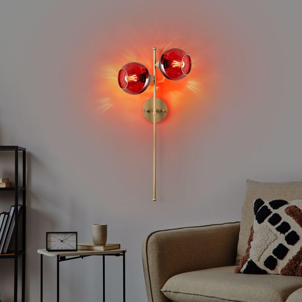 Opviq Zidna lampa Benek-15-14421, 35x25x72cm, IP20, Zlatna boja