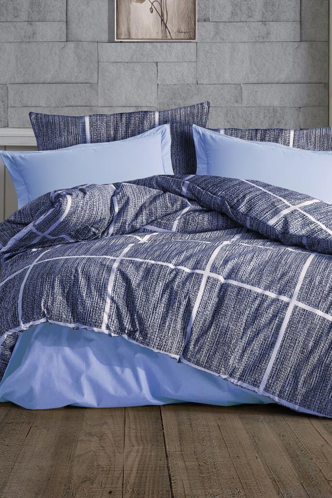L'essentiel Maison set posteljine Rian, 195x220 cm, plavo-tamno plava