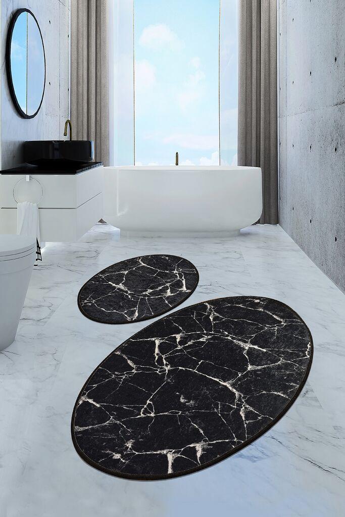 L'essentiel Maison Set od 2 tepiha Mramor, crni