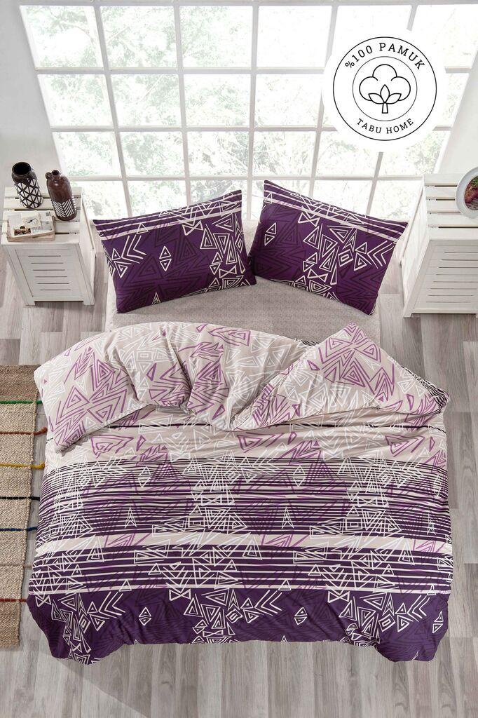 L'essentiel Maison Pyramid set posteljine, 200x220 cm, ljubičasto-bijela