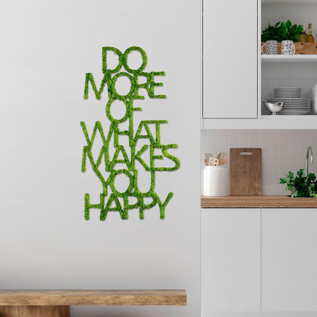 Wallity Zidna dekoracija Uradite više onoga što vas čini sretnima, 41x70 cm 6 mm, Zelena