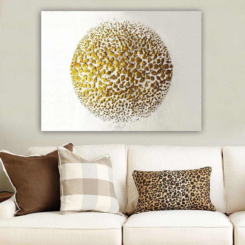 Wallity Dekorativna slika 702748237_70100, 70x100 cm, Bijelo-zlatna