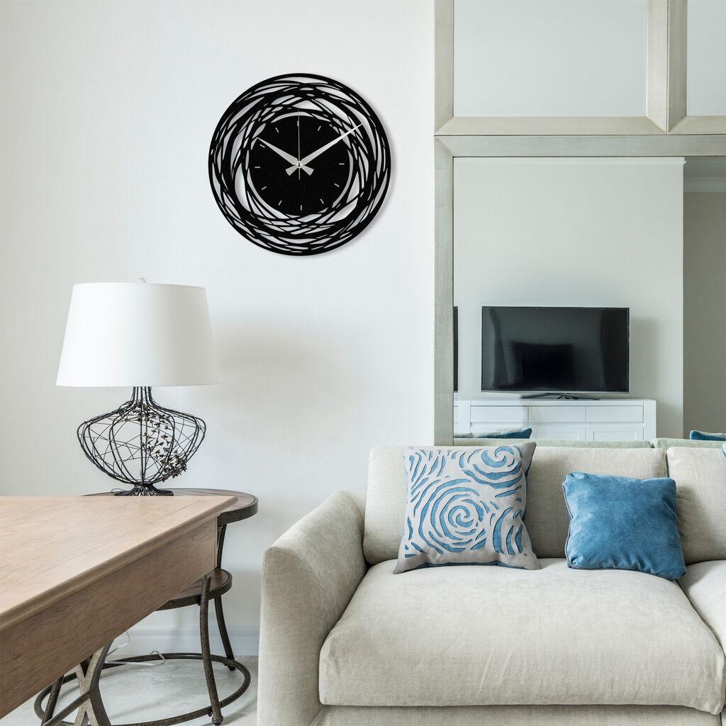 Zidni sat Wallity 48x48cm Crni