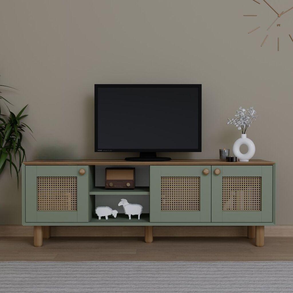Hanah Kućna TV komoda, boemski stil, 1600-142, 160x56x40 cm, zelena