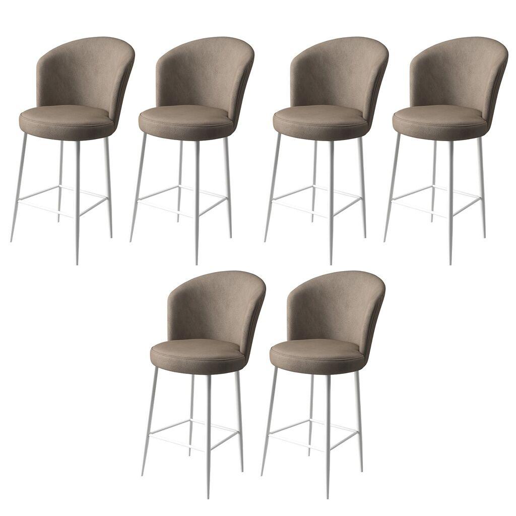 Hanah Home Set barskih stolica Alta, 6 dijelova, Bež-bijela