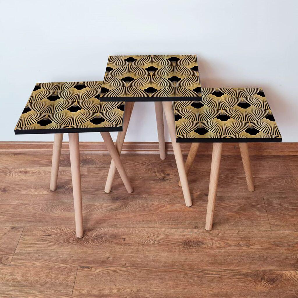 Hanah Home set stolića za kafu 3Shp266, 3 dijela, šareni