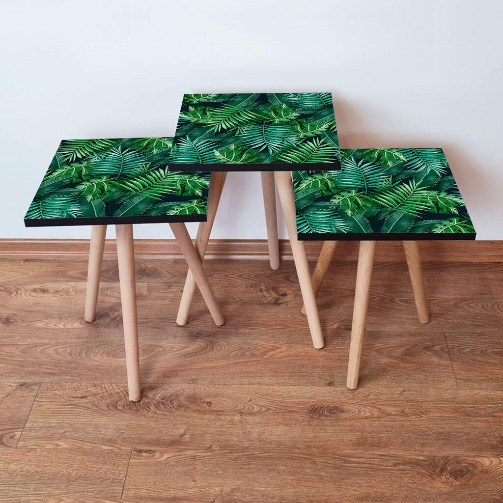 Hanah Home set stolića za kafu 3Shp202, 3 dijela, šareni