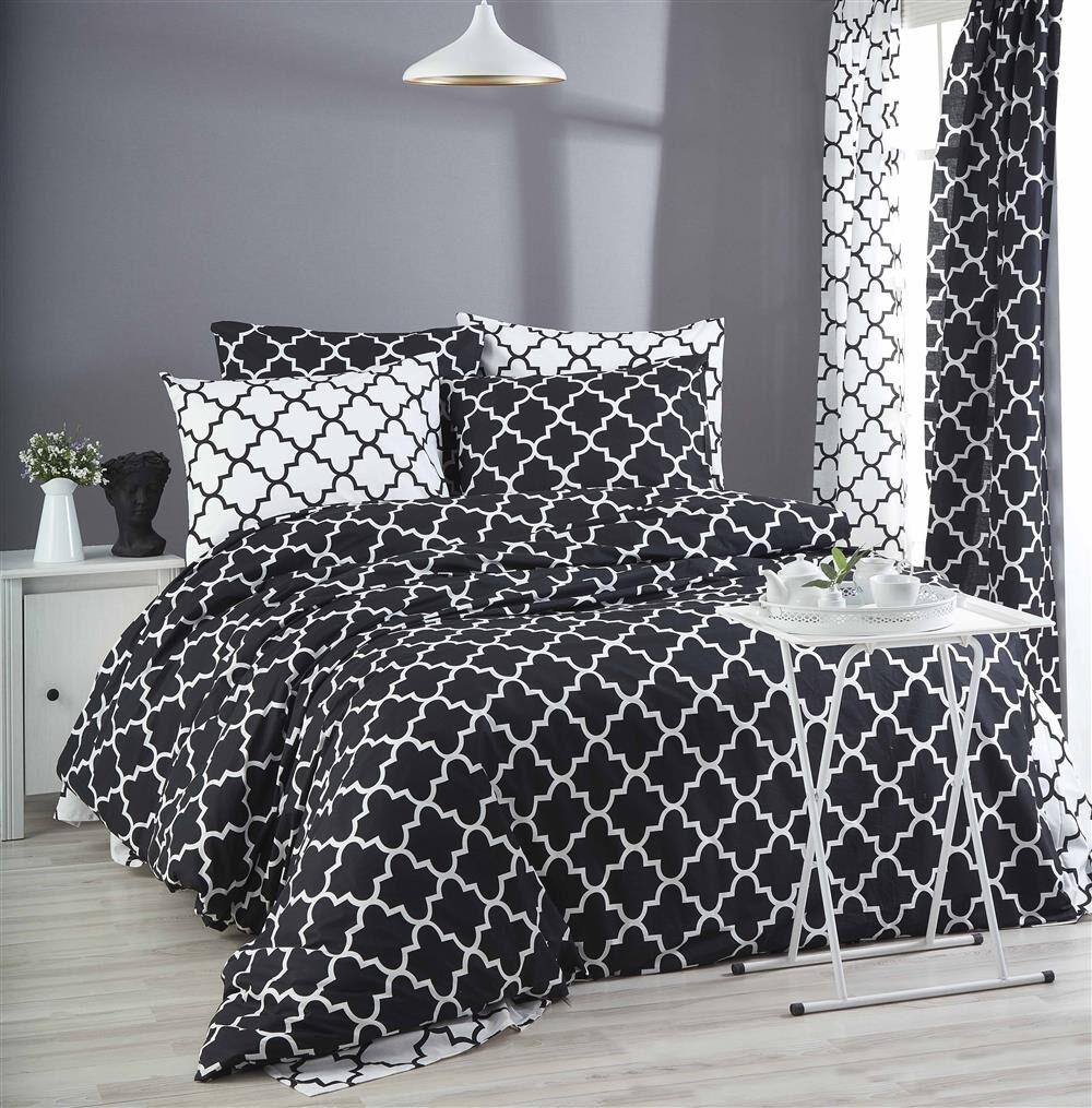 L'essentiel Maison Set za krevet Madalyon, 200x220 cm, Crno-bijela