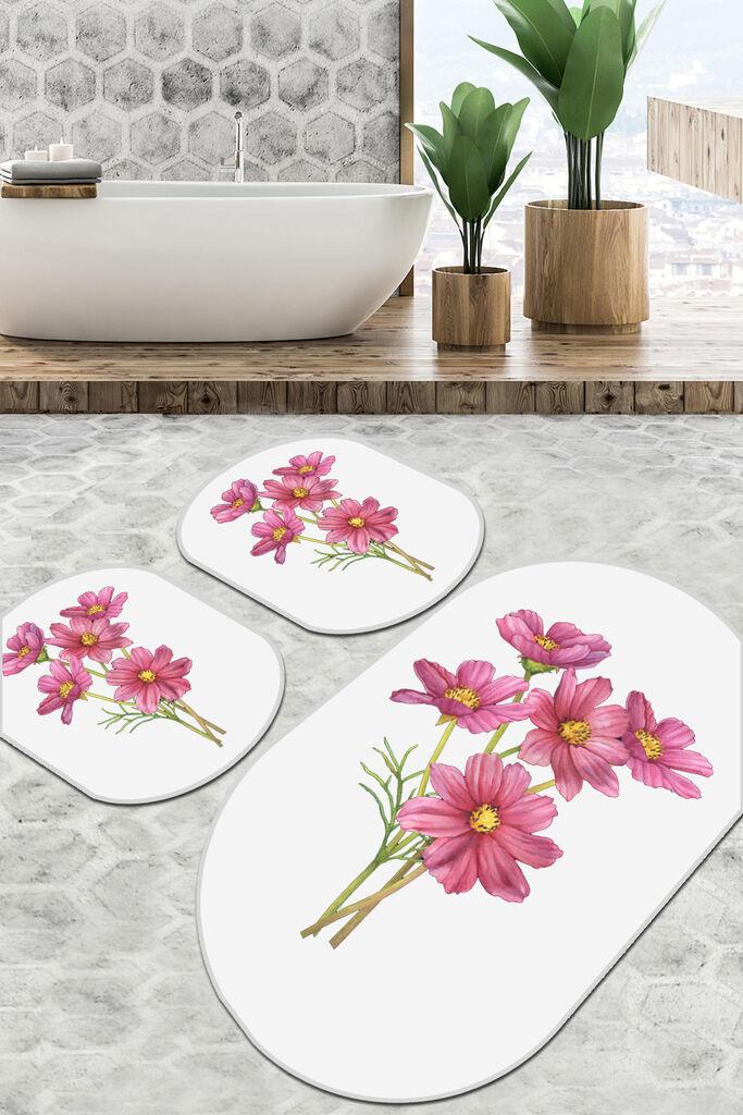 L'essentiel Maison Set od 3 tepiha za kupatilo, bijeli