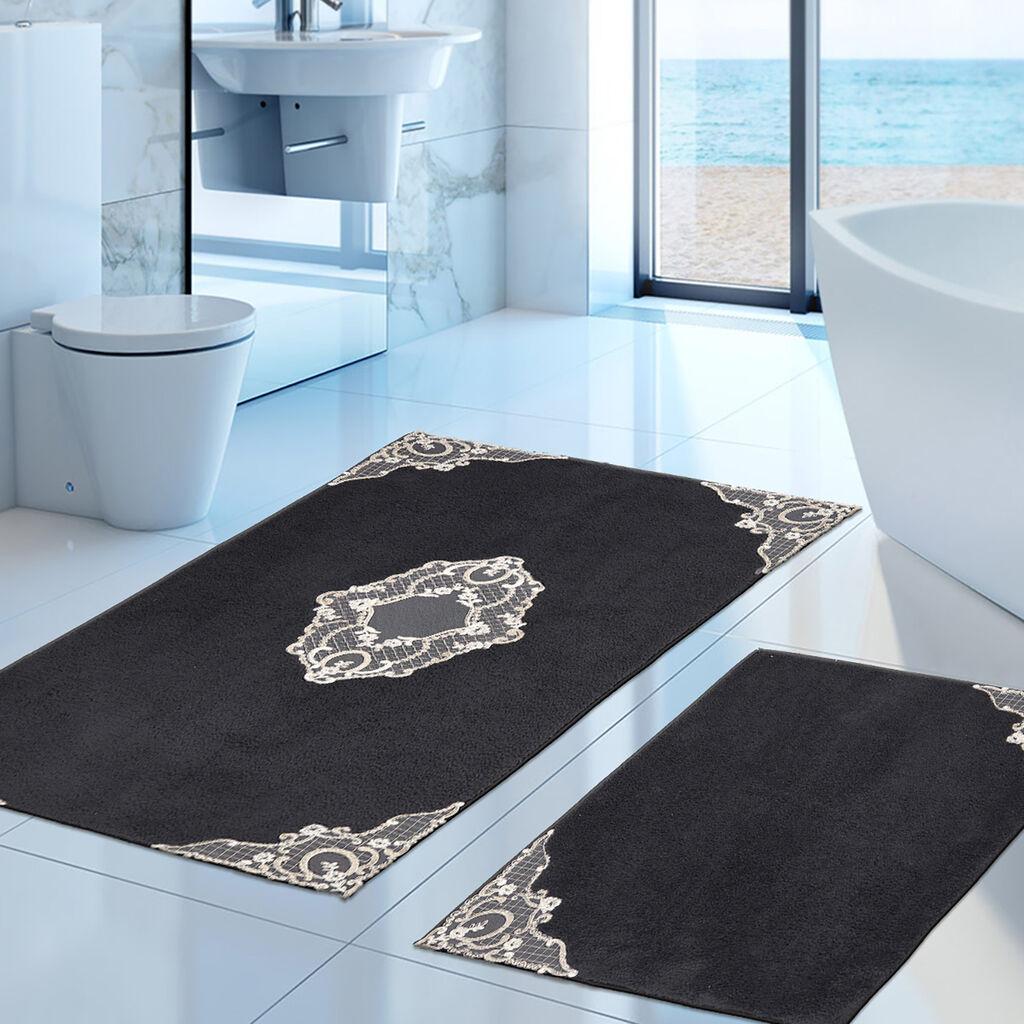 L'essentiel Maison Set od 2 kupaonska tepiha Srebrna