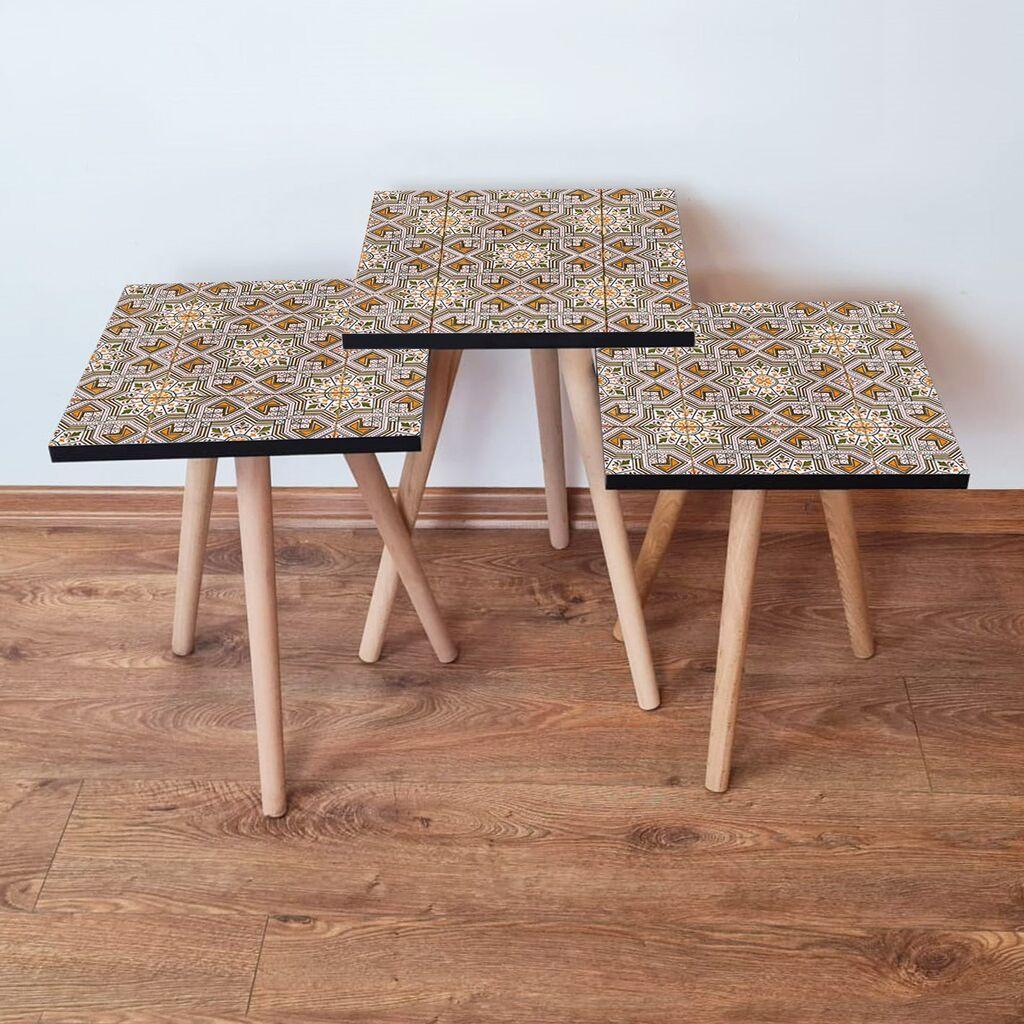 Hanah Home set stolića za kafu 3Shp33, 3 dijela, šareni