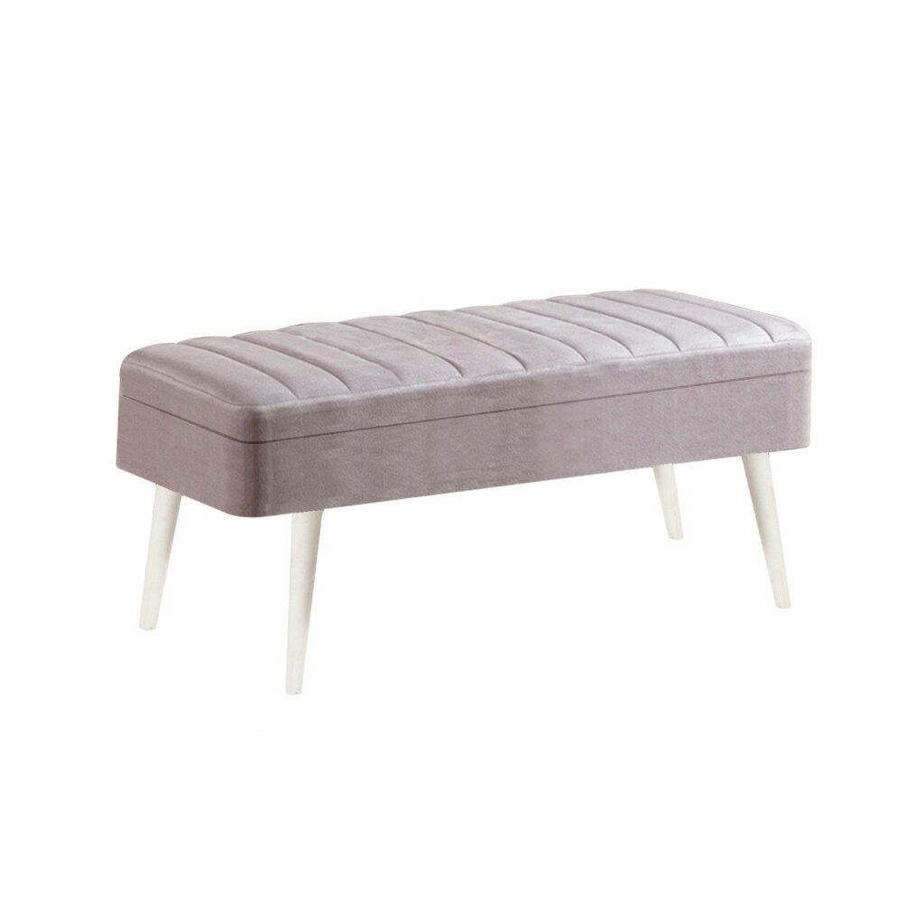 Hanah Home klupa Vina 0701, 90x39x40 cm, siva
