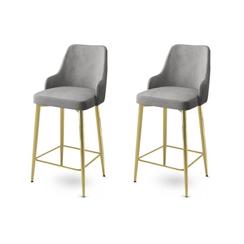 Hanah Home set barskih stolica Enox, 2 dijela, sivo-zlatna
