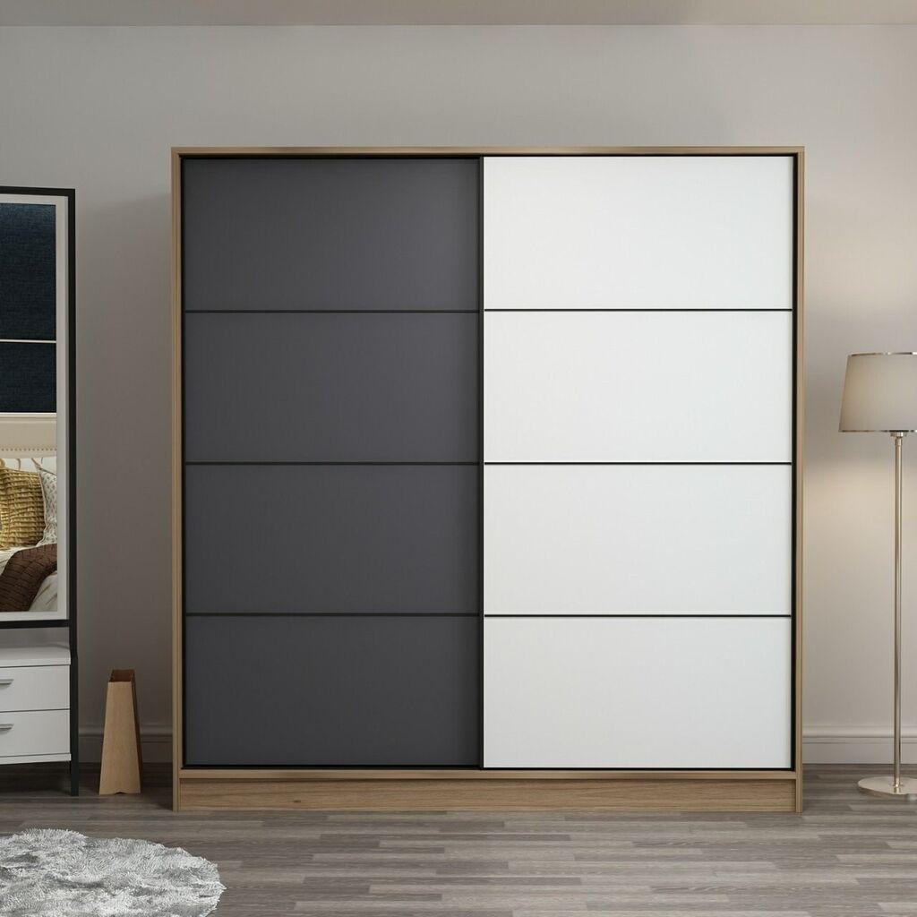 Hanah Home Ormar Kale-7170, 220x210x60 cm, Antracit-bijela