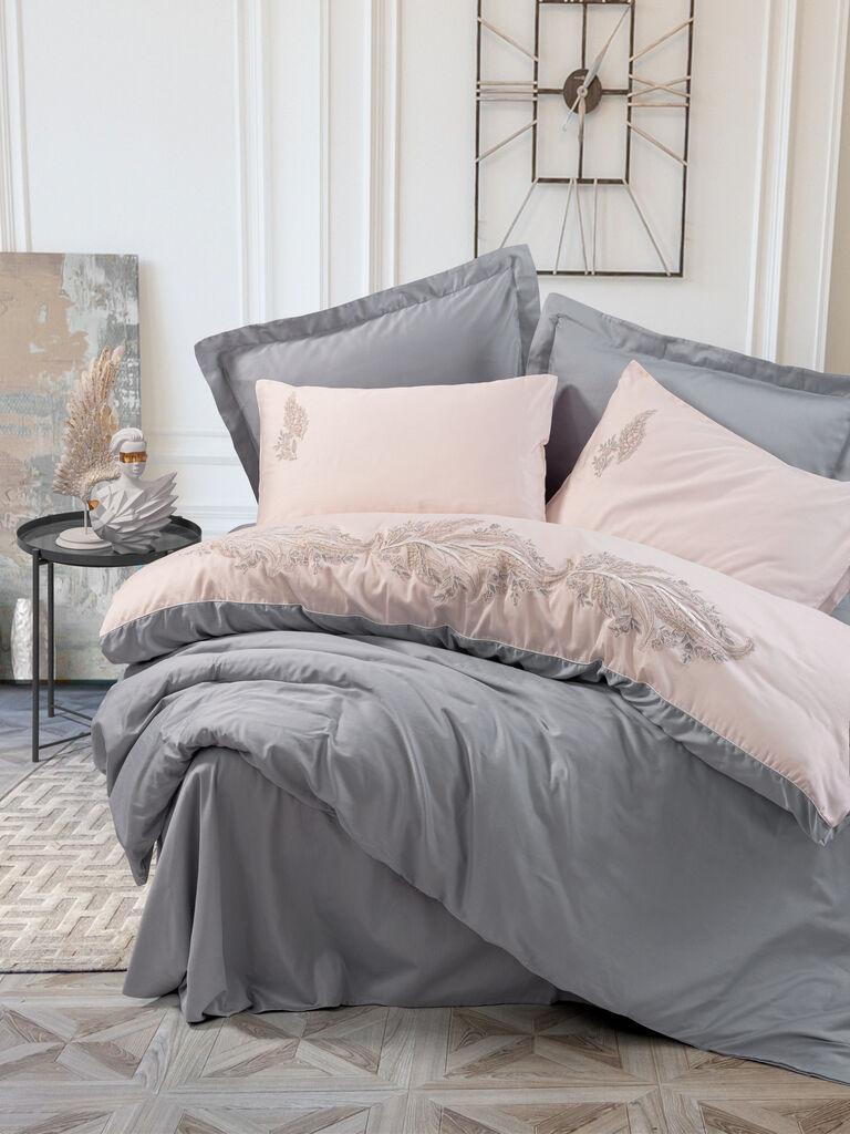 L'essentiel Maison Posteljina Sheen, 200x220 cm, Sivo-roza