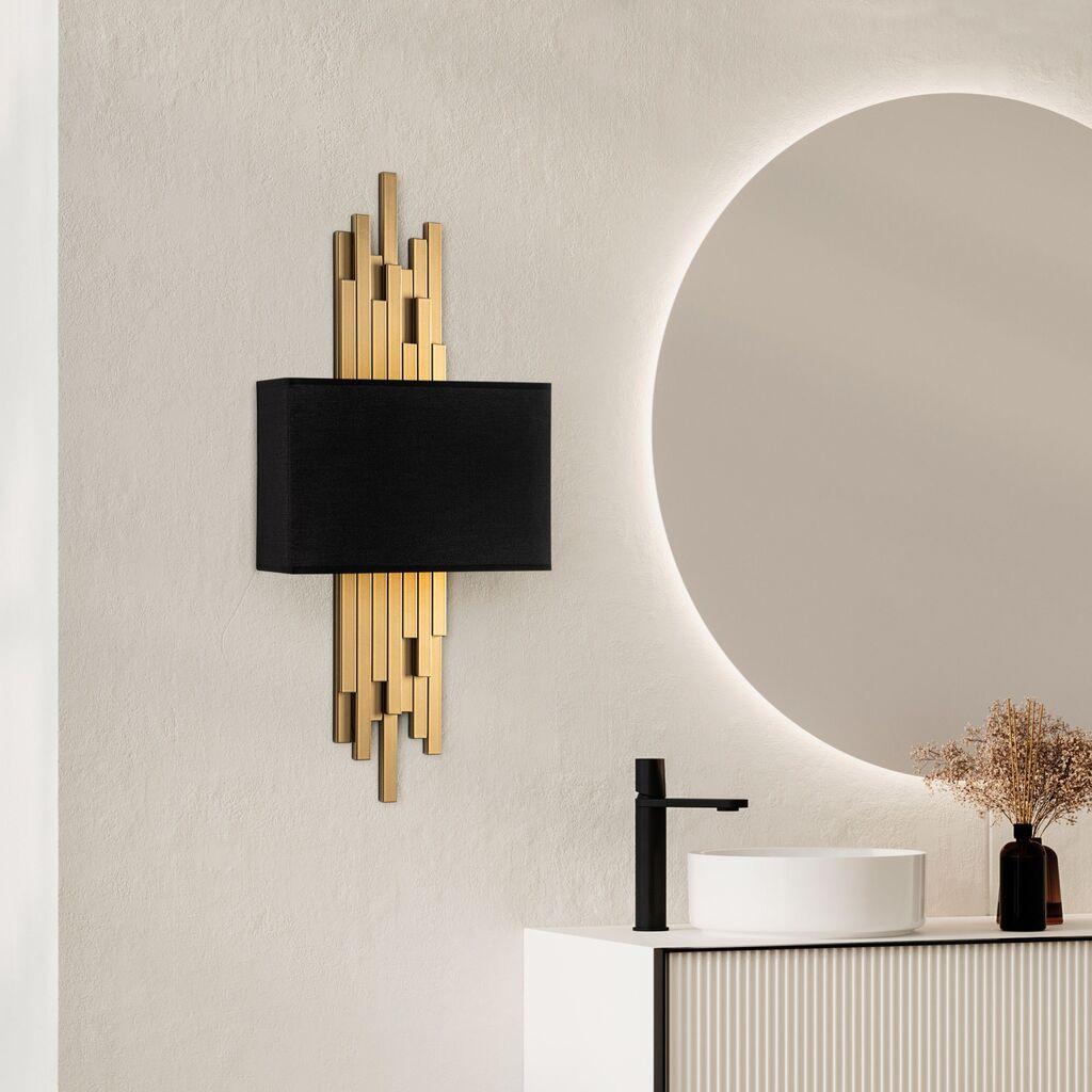 Opviq Zidna lampa Axis-15114, 35x75x10cm, IP20, Zlatno-crna boja