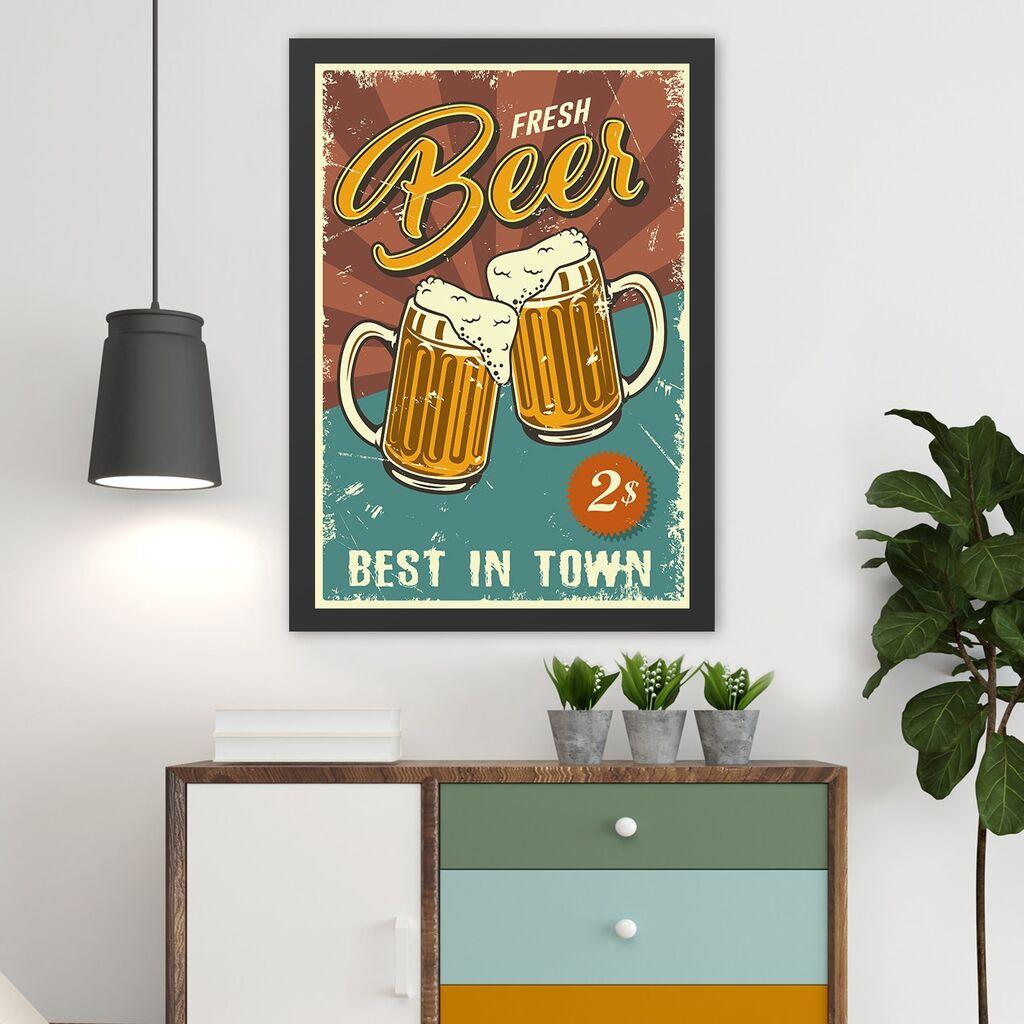 Wallity Uokvirena slika Svježe pivo, 35x45 cm