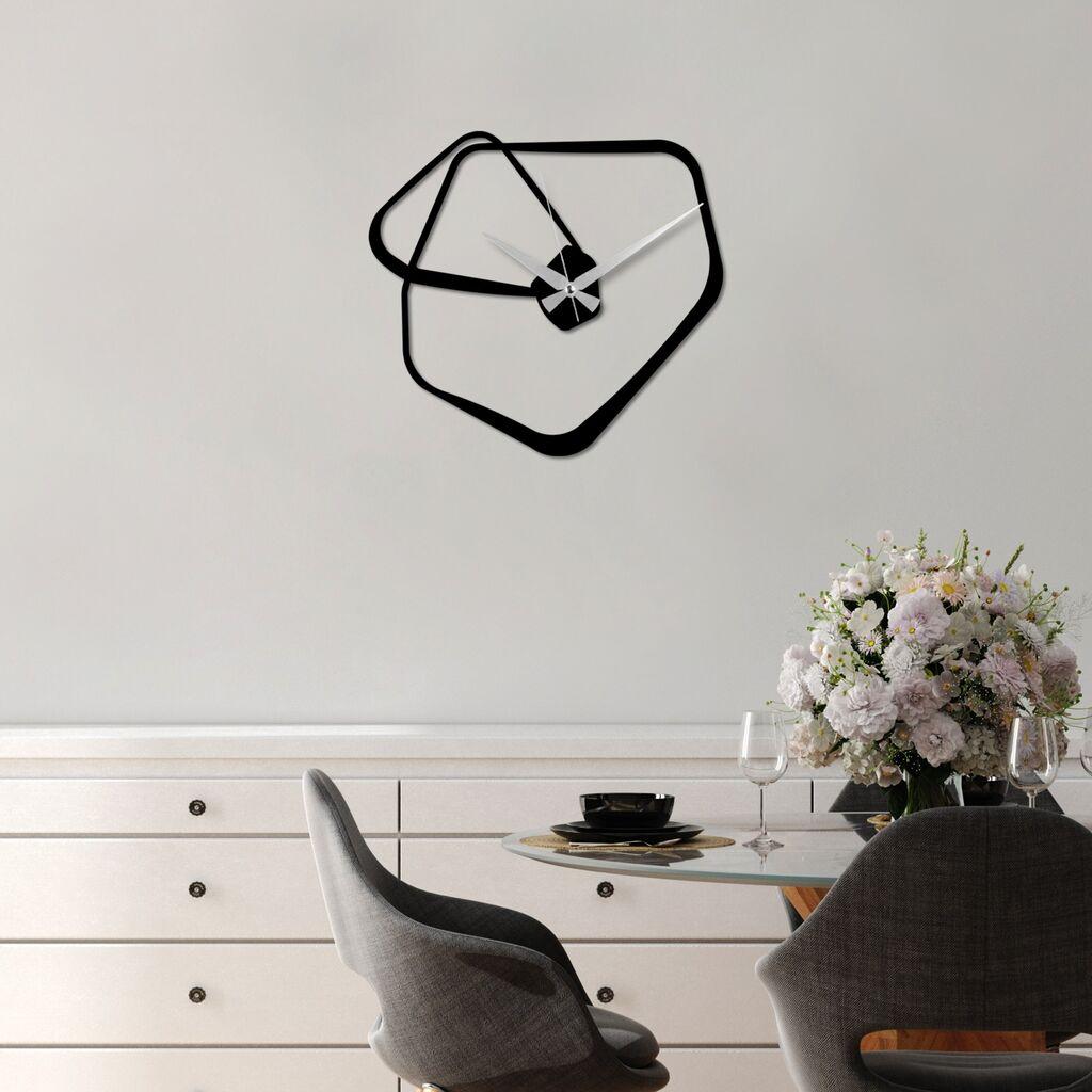 Zidni sat Wallity 49x45cm Crni