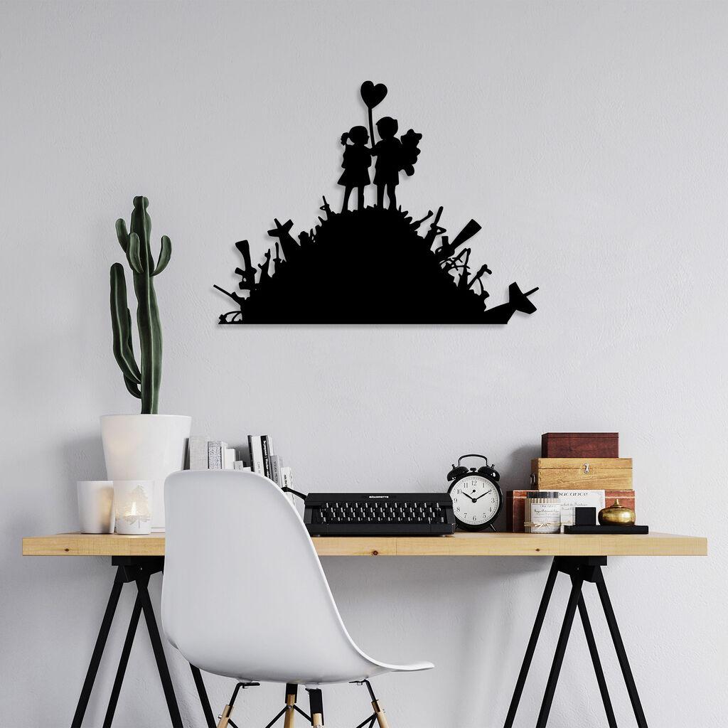 Zidna dekoracija Banksy-2, 52x70 cm, 1,5 mm, crna