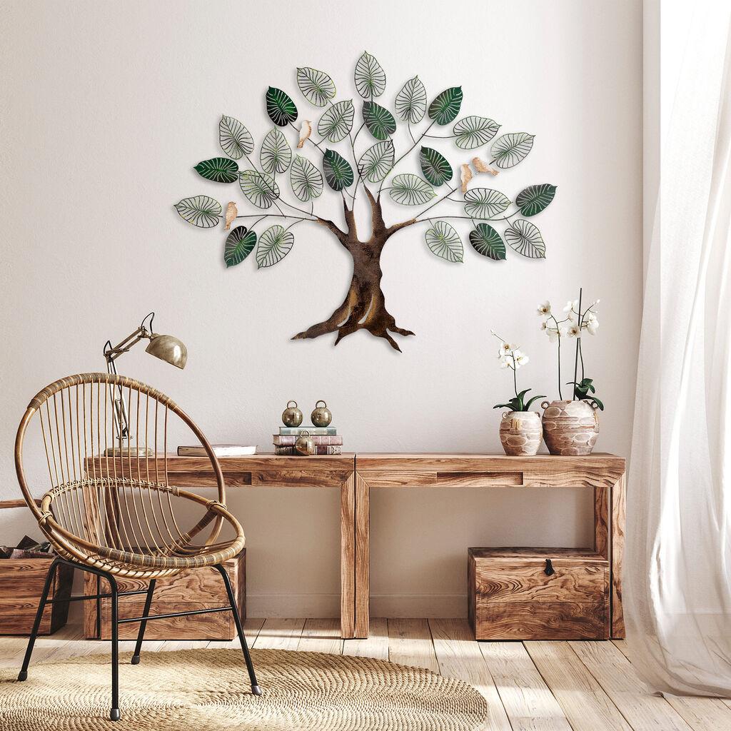 Wallity Metalna zidna dekoracija drvo 117x92 cm smeđa