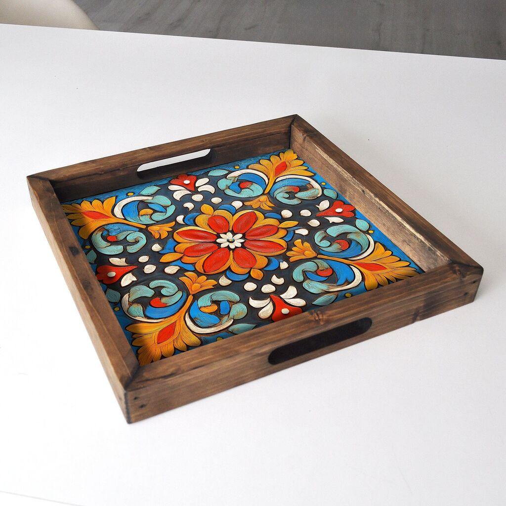 Aberto Design poslužavnik REF053 35 x 35 x 4 cm, šareni