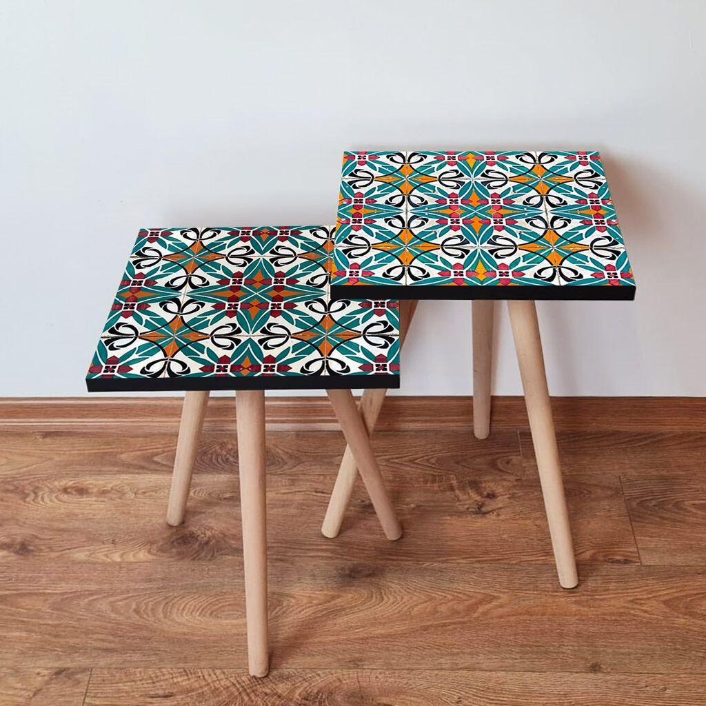 Hanah Home set stolića za kafu 2Shp248, 2 dijela, šareni