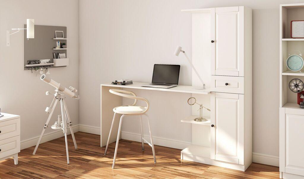 Hanah Home Set radni sto sa policom za knjige Rb-021, Bijela