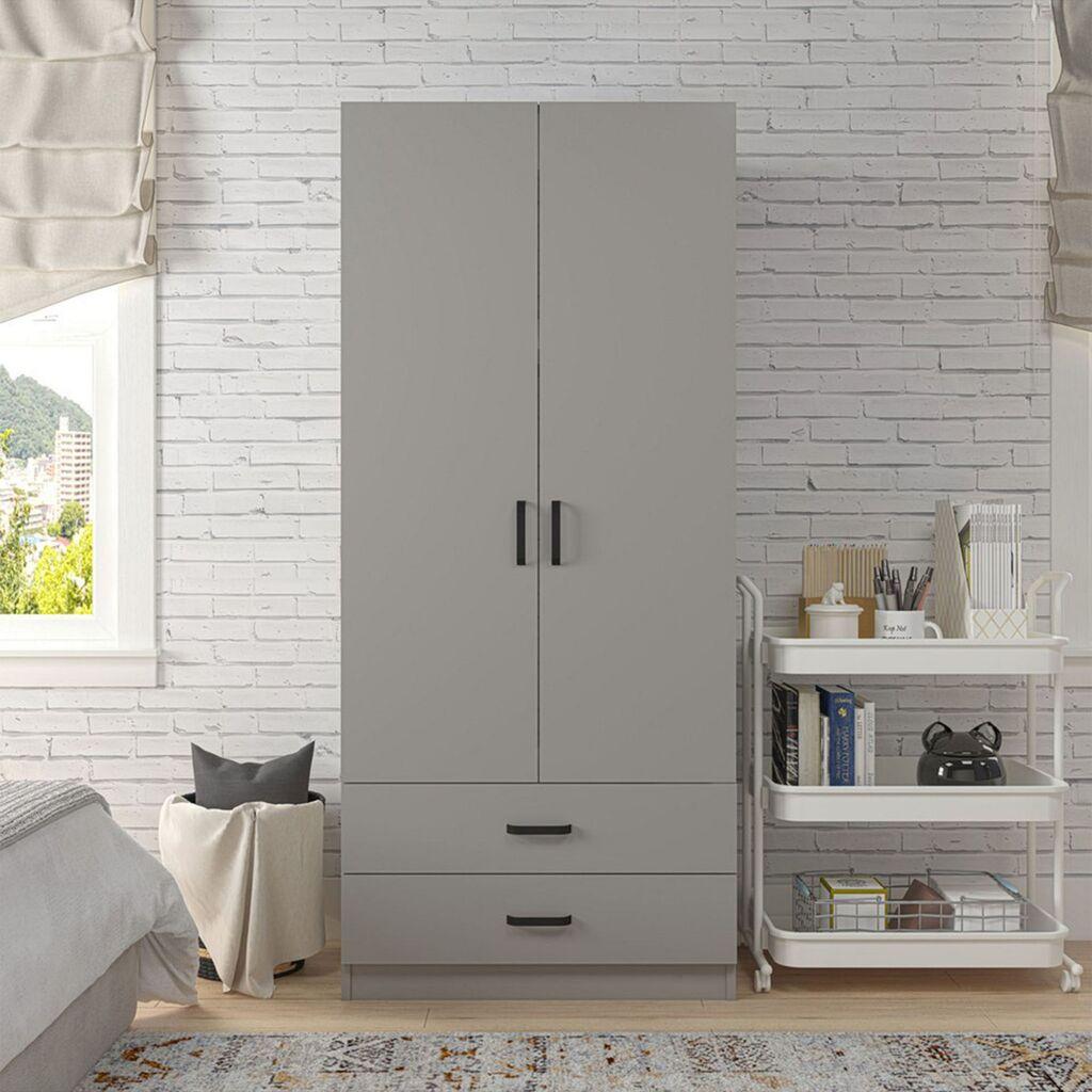 Hanah Home Ormar Yaman Luna 1600-043, 80x182x47 cm, Siva