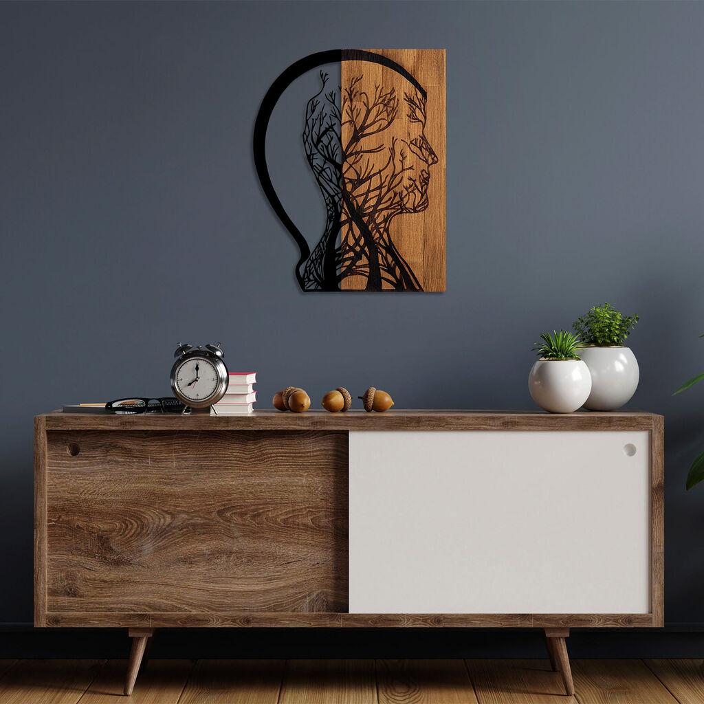 Wallity Zidna dekoracija Čovječuljak u obliku drveta, 45 x 58 cm, Smeđa