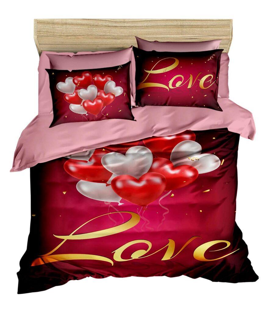 L'essentiel Maison set posteljine 157, 200x220cm, crveno-roza