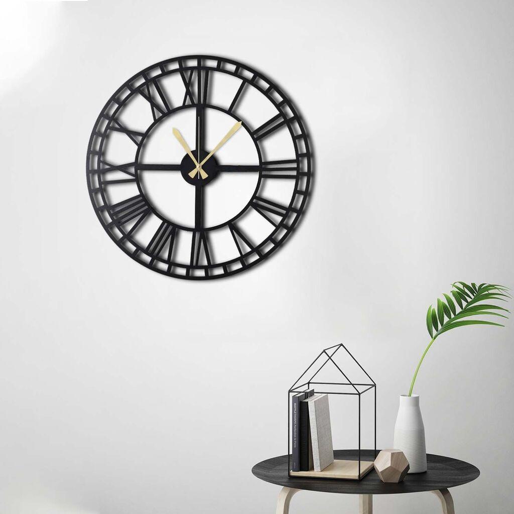 Zidni sat Wallity 50x50cm Crni
