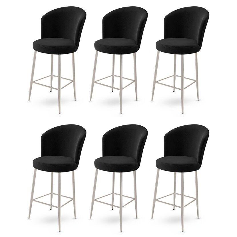 Hanah Home Set barskih stolica Fora, 6 dijelova, Crna