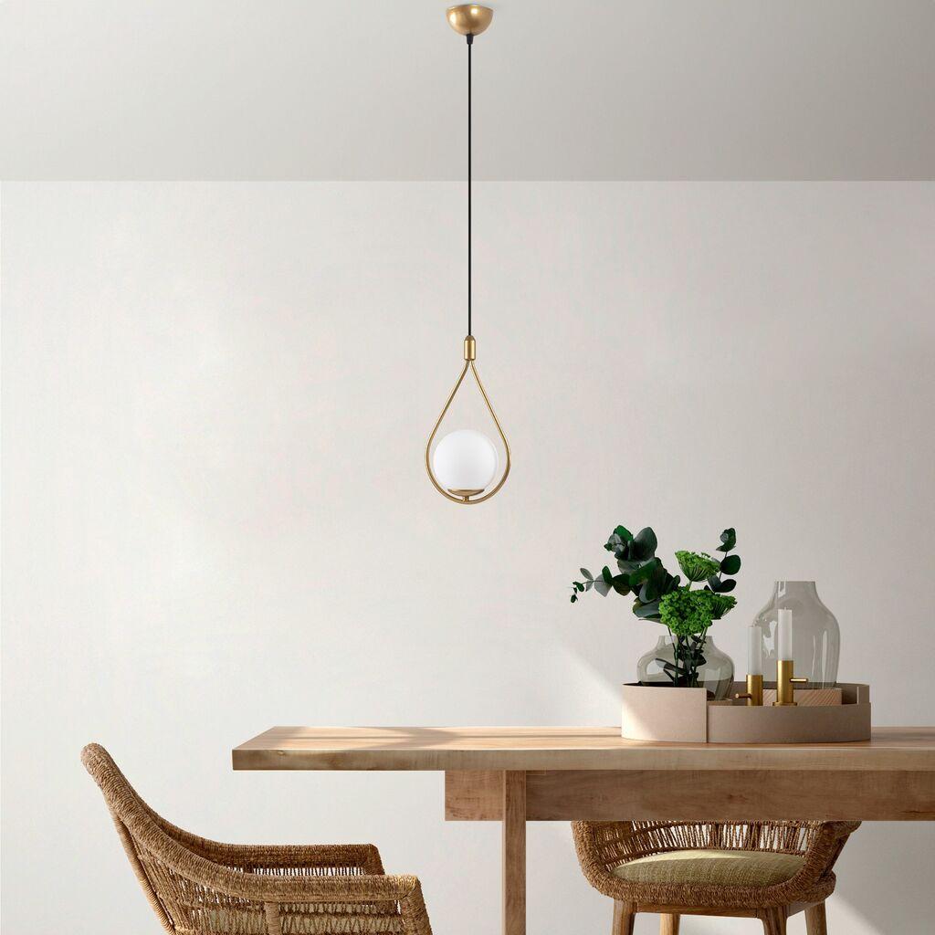 Opviq Luster Mudoni-Mr-937-1, 15cm, IP20, Bijelo-zlatna boja