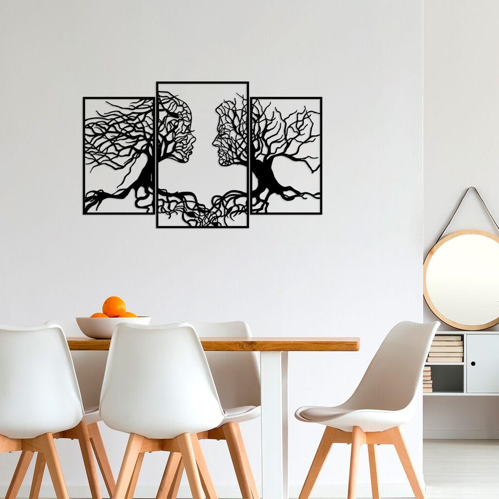 Wallity Zidna dekoracija Drvo ljubavi, 116x71cm, Crna